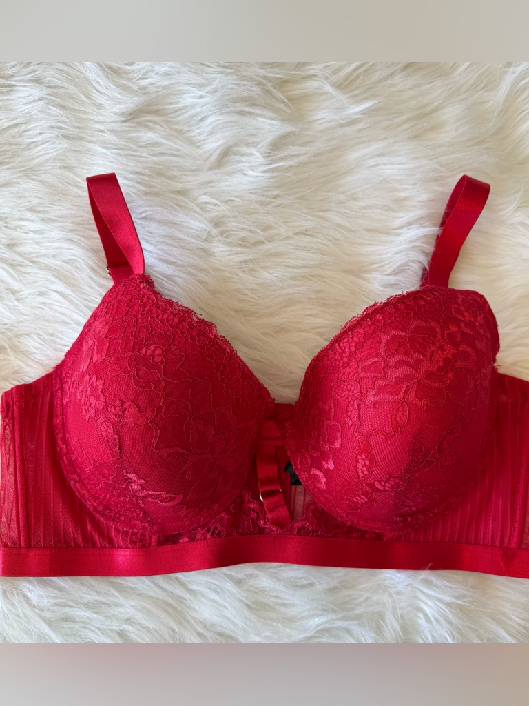 Black Fuchsia By Secret Lace Red Underwire Bra Size 40c
